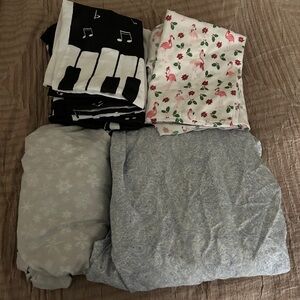 Mixed Twin Bedding Set - Piano, Flamingo & Grey Prints